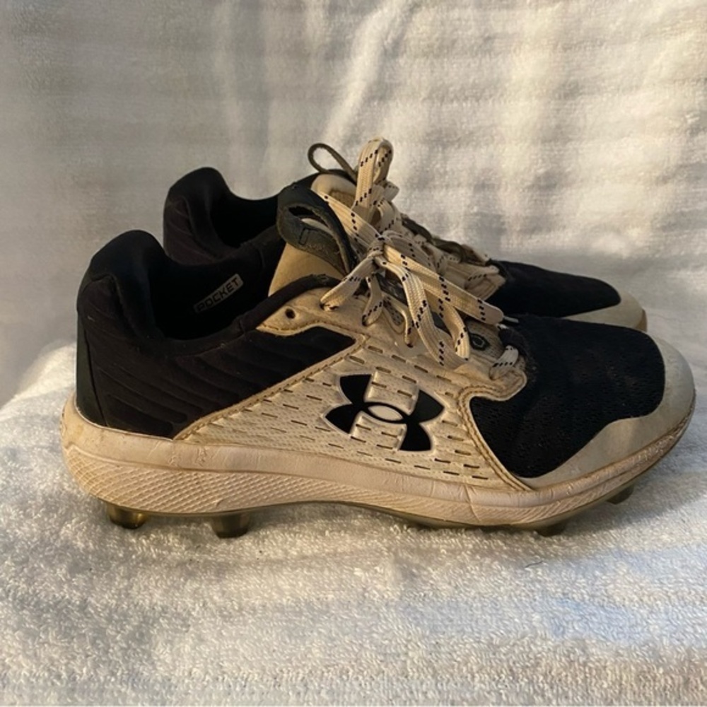 Under Armour Cleats Shoes Mens Size 6.5 White-Black